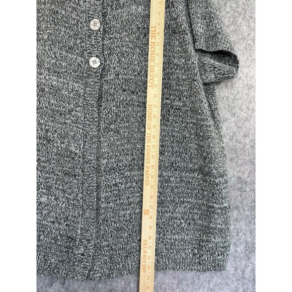 Woman Within Sweater Women's 2X 26/28 Short Sleeve Button Up Cardigan Knit Gray - Picture 7 of 10